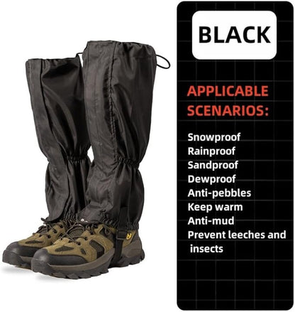 Leg Gaiters, Waterproof,Lightweight and Adjustable, Snow Boot Gaiters, for Men and Women Hiking, Walking, Hunting, Backpacking,Skiing, Mountaineering