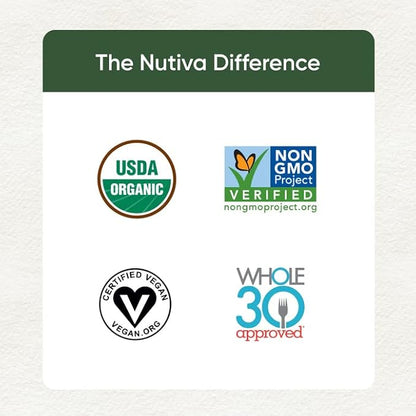 Nutiva USDA Organic Cold-Pressed Hemp Seed Plant Protein Powder, 16 Ounce, Fiber Plus with Essential Amino Acids, Non-GMO, Whole 30 Approved, Vegan & Keto