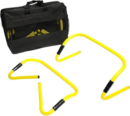 Adjustable Speed Training Hurdle Set of 6 (Adjust to 9" or 12") with Carrying Bag