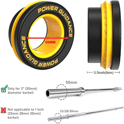 POWER GUIDANCE 50mm Barbell Clamps Barbell Collars, Quick Release Weight Olympic Barbell Clips for Bars, Non-Slip Olympic Barbell Clamps for Workout Weightlifting Fitness Training