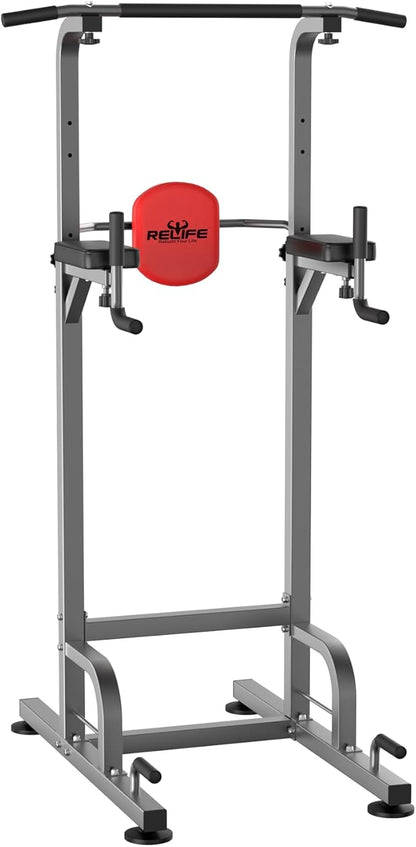 RELIFE REBUILD YOUR LIFE Power Tower Pull Up Bar Station Workout Dip Station for Home Gym Strength Training Fitness Equipment