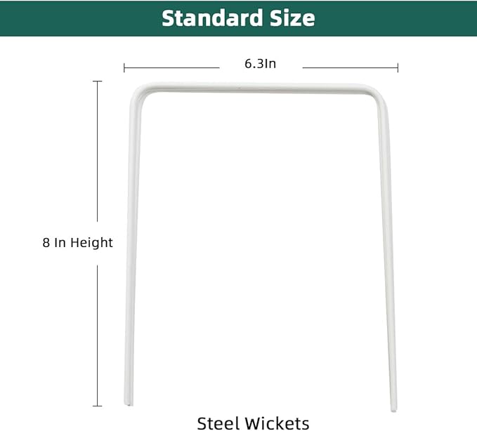 ApudArmis Universal Croquet Wickets Standard Size, Set of 9 White Square Arrow Wickets Rplacement for 28In or 32In Croquet Lawn Backyard Outdoor Game (8In Height & 6.3In Width)