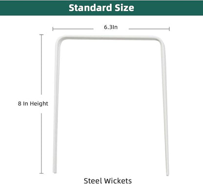 ApudArmis Universal Croquet Wickets Standard Size, Set of 9 White Square Arrow Wickets Rplacement for 28In or 32In Croquet Lawn Backyard Outdoor Game (8In Height & 6.3In Width)