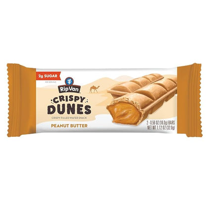 Crispy Dunes Peanut Butter Wafer Sticks ??Low-Calorie Snack with Peanut Butter Cream Filling, 90 Calories, Non-GMO, Prebiotic Fiber - 12 Pack