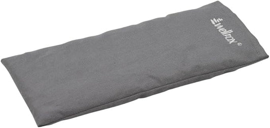 Weighted Eye Pillow - Flaxseeds & Lavender Eye Pillow Weighted for Restorative Yoga, Meditation & Stress Relief | Microwave Heating Pad & Cool Compress for Sinus Relief (Grey, Unscented)