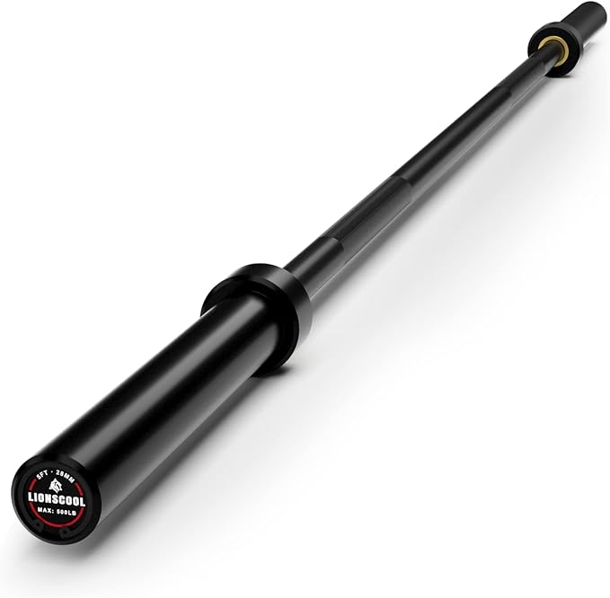 LIONSCOOL Premium 4ft/4.9ft/6ft Barbell for Strength Training and Olympic Weightlifting, 2 Inch Bar for Squats, Curls, Deadlifts, Presses, Hip Thrusts, 350lbs/500lbs/700lbs Weight Capacity