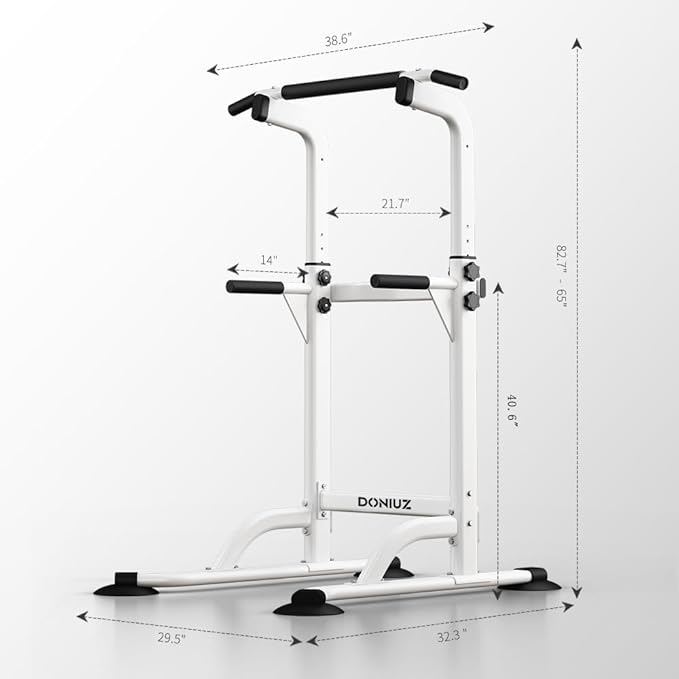 Power Tower Pull Up Bar and Dip Station, Multi-Function Home Gym, Strength Training Fitness Equipment, Height Adjustable