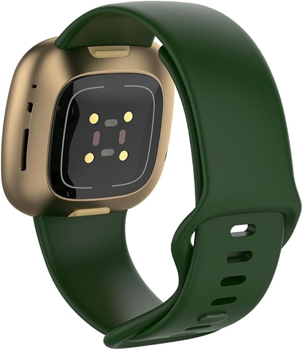 Compatible with Fitbit Versa 4 / Fitbit Versa 3 / Fitbit Sense/Sense 2 Bands, Soft Silicone Replacement band for Women Men 2 Pack