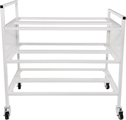 Champion Sports Deluxe Heavy Duty Basketball Storage Cart with Locking Swivel Caster Wheels (Black)