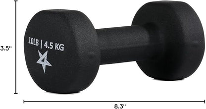 Yes4All Neoprene Coated Dumbbell Hand Weight Sets of 2 - Multiple Weight Options with 15 Colors, Anti-roll, Anti-Slip, Hexagon Shape