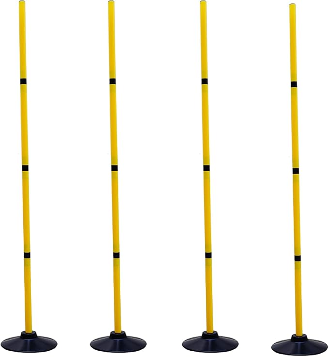 Soccer Training Agility Poles Agility Pole Accessory Soccer Pole Slalom Poles，Football Soccer Sport Speed Training Equipment with Rubber Base