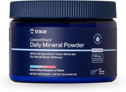 Trace Minerals ConcenTrace Daily Mineral Powder - Supports Energy, Digestion, Bone Health - 70+ Multiminerals Supplement with Ionic Magnesium, Chloride, & Potassium, Sugar-Free (60 Servings)