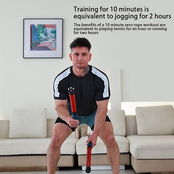 Ropeless Battle Rope, 2nd Generation Upgraded Version, Adjustable Weight, Portable Strength and Aerobic Trainer for Muscle Training Suitable for Athletes, Boxers, and Home Gyms to Burn