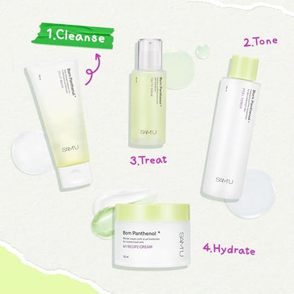 SAM'U Born Panthenol Jelly Wash, Korean Face Cleanser, Low pH Hydrating Gentle Bubble Cleanser, Korean Skin Care for All Skin Types (100ml/3.38 oz)