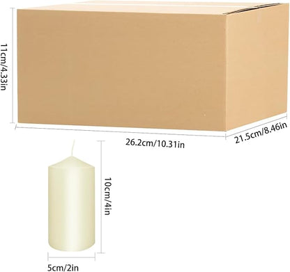 2"x4" High Ivory Pillar Candles, Set of 20 Unscented. Bulk Buy. Ideal for Halloween, Wedding, Emergency Lanterns, Household, Wedding and Home Décor Candlesticks