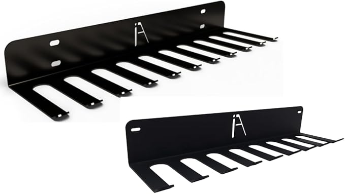 IRON AMERICAN (BEAST + OMEGA) Gym Storage Racks 9 & 11 Hook (2-RACKS) Heavy-Duty Gym Wall Organizer Gym Caddy Hanger - Gym Accessory Storage - Resistance Bands, Jump Ropes, Barbells, Lifting Belts, Cable Attachments