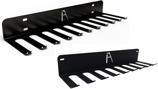 IRON AMERICAN (BEAST + OMEGA) Gym Storage Racks 9 & 11 Hook (2-RACKS) Heavy-Duty Gym Wall Organizer Gym Caddy Hanger - Gym Accessory Storage - Resistance Bands, Jump Ropes, Barbells, Lifting Belts, Cable Attachments