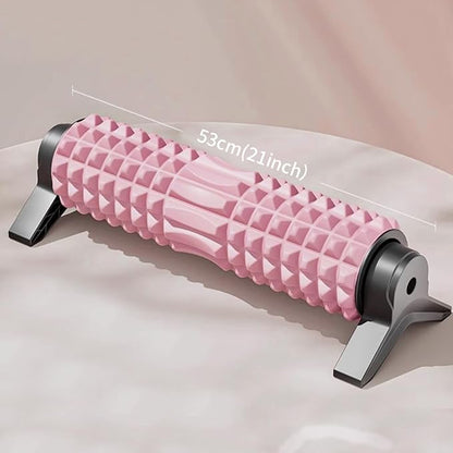 RUNWE Foam Roller with Stand - Roller Foam for Back Pain, 21 inch Trigger Point Deep Tissue Massage, Medium Density Grid Bracket Foam Rollers, Myofascial Release, Relieves Leg Muscle Pain