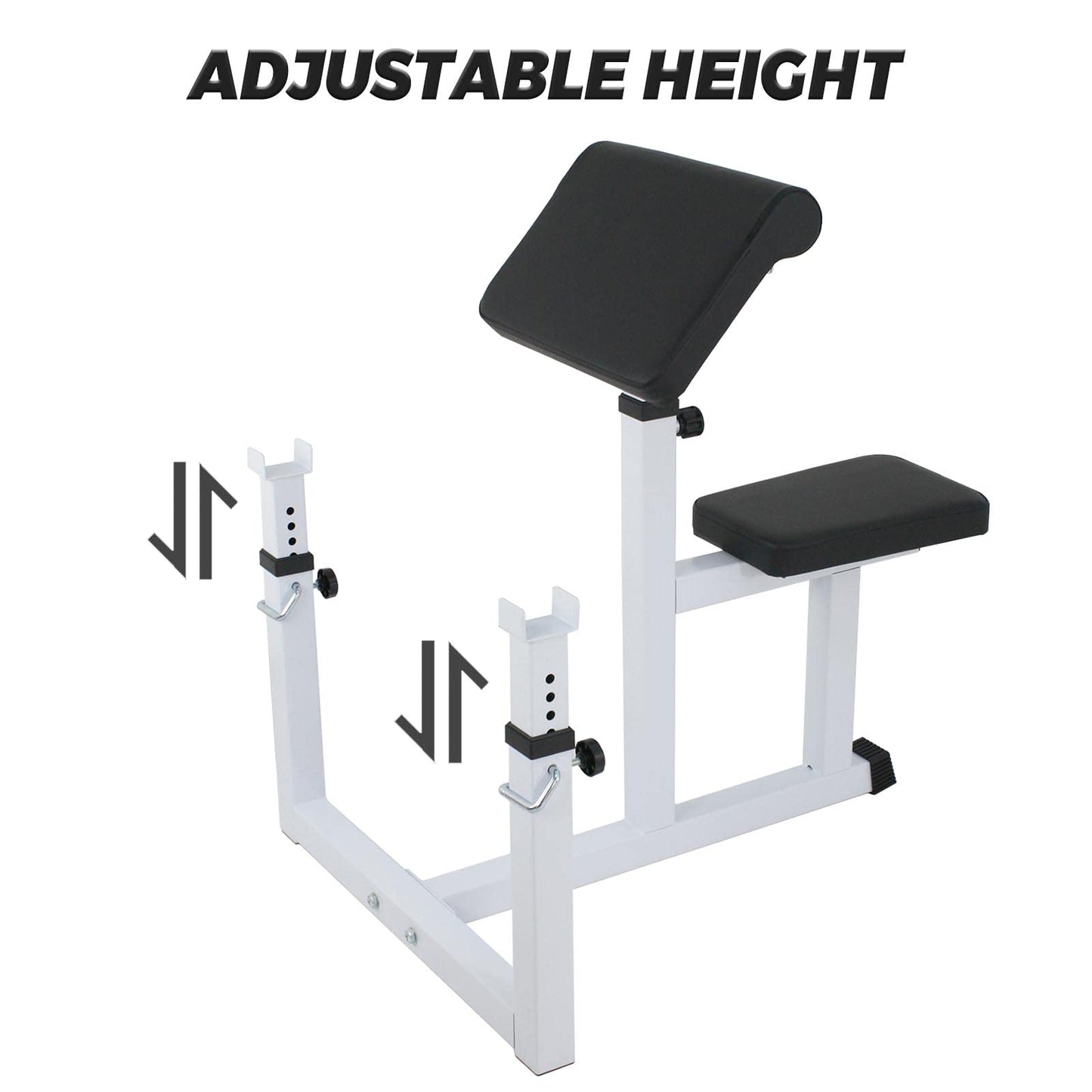 BBBuy Adjustable Arm Preacher Curl Bench Bicep Strengh Bench Seated Strenghthen Training Isolated