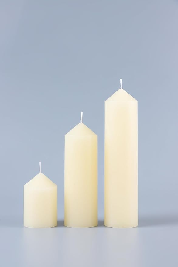 36 Pcs Pillar Candles, Unscented Ivory White Pillar Candles Bulk Set, Long Burning Wax Candles Dripless Smokeless for Wedding Centerpieces, Fireplace, Special Occasion, 2 in by 3, 5.9, 7.8 in