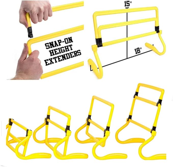 Adjustable Speed Training Hurdles Fitness & Speed Training Equipment with Agility Ladder - Plyometric Fitness & Speed Training – Hurdle/Obstacles for Soccer, Football, Track & Field