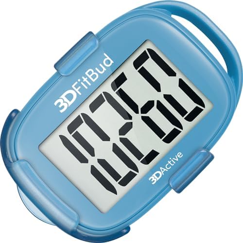 3DFitBud Simple Step Counter Walking 3D Pedometer from 3DActive with Clip & Lanyard - A420S