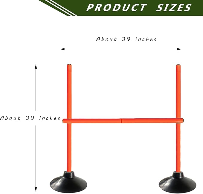 TNZMART 3.3 FT Agility Poles Adjustable Hurdles for Soccer Football Speed Training Equipment Track and Field