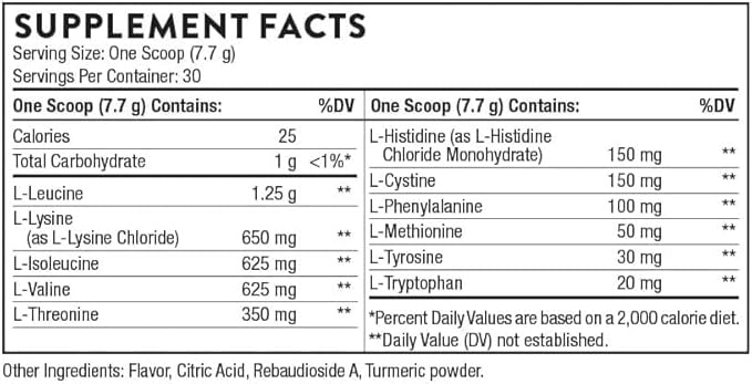THORNE - Amino Complex - Clinically-Validated EAA and BCAA Powder for Pre or Post-Workout - Promotes Lean Muscle Mass & Energy Production* - NSF Certified for Sport - 30 Servings - 8.1 Oz - Lemon