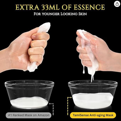 33ml Essence Best Moisturizing Face Mask For Korean Skincare - Sheet Masks with 33ml Serum Vitamin B Complex Rice Extract Collagen & Face Moisturizer for women men (15 Masks)