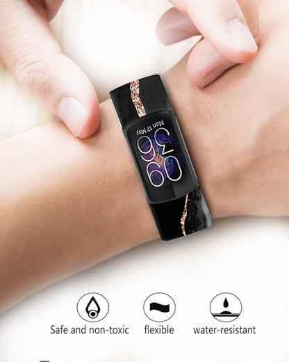 Sport Bands Compatible with Charge 6 /Charge 5 for Women Men,Soft Waterproof Replacement Straps Wristbands for Charge Advanced Fitness Tracker