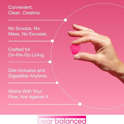 Creatine Gummies for Men & Women - Creatine Monohydrate, L-Theanine, L-Tyrosine & B12 for Muscle Growth, Strength, and Focus, Watermelon Burst, 3 Pack