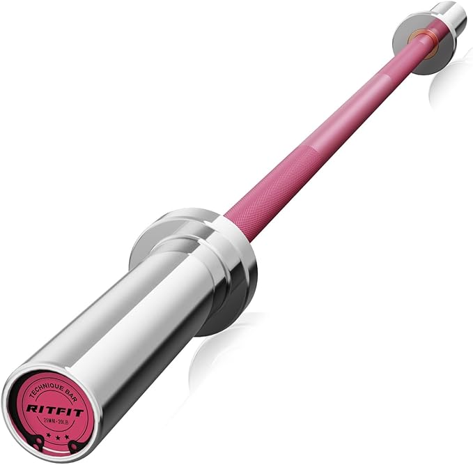 RITFIT Olympic Barbell 4ft/4.8ft/6ft - 2 Inch Weight Bar for Strength Training, Weightlifting, Squat, Deadlift, Bench Press, Curl, Overhead Press - 350lbs/500lbs Capacity