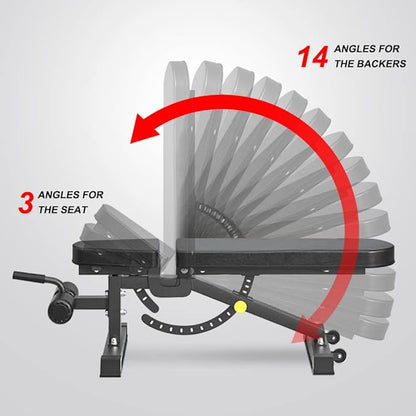 Adjustable Bench, Professional Weight Bench, Incline Flat Decline Sit Up Bench,Dumbbell Stool