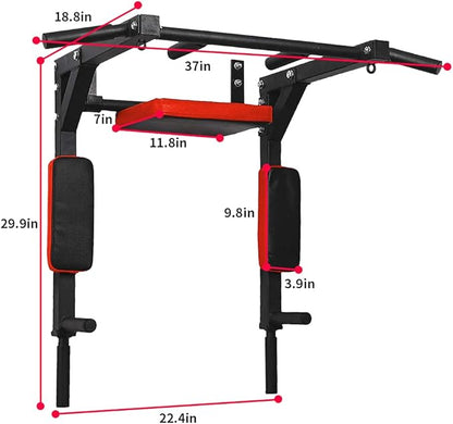 PLKO Wall Mount Pull Up Bar Wall Mounted Body Press Pull Up Bar Gym Chin-Up for Upper Body Workout
