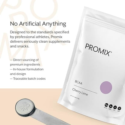 Promix BCAA Post-Workout Energy Powder - 5g Micronized BCAAs, Sugar Free, Plant Based, Vegan, Keto - Cherry Lime - 30 Servings (Pack of 1)