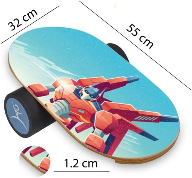 Kids Balance Board with Roller ??Wooden Trainer for Children ??Fun Indoor Core Strength Game ??Improves Balance & Coordination ??Multiple Designs