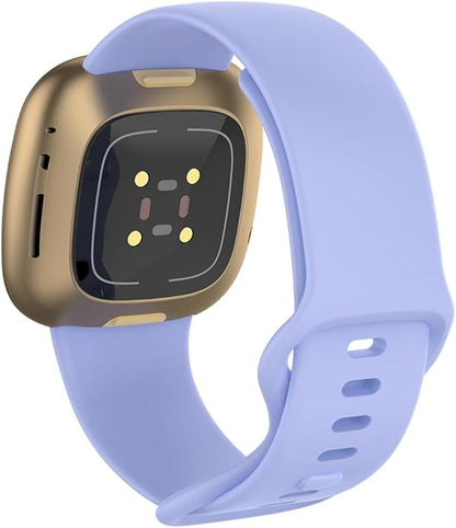 Compatible with Fitbit Versa 4 / Fitbit Versa 3 / Fitbit Sense/Sense 2 Bands, Soft Silicone Replacement band for Women Men 2 Pack