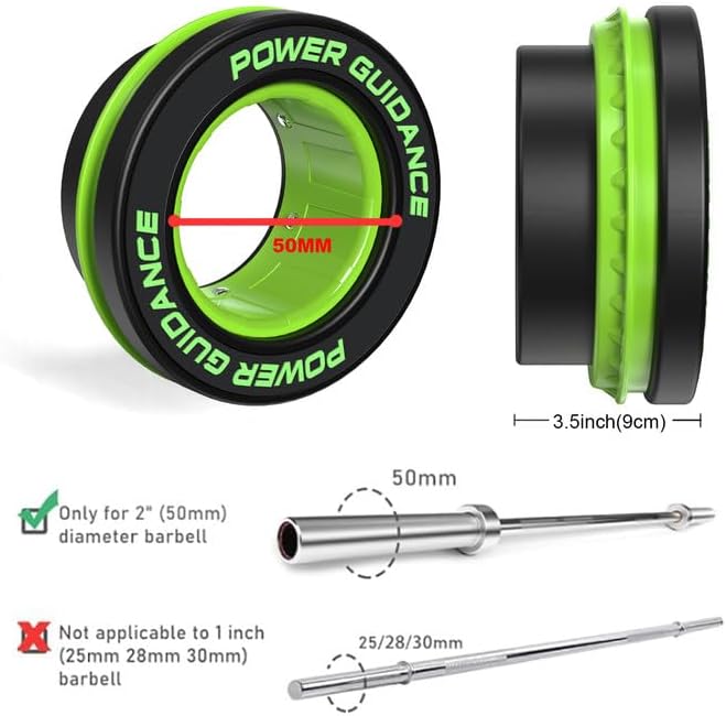 POWER GUIDANCE 50mm Barbell Clamps Barbell Collars, Quick Release Weight Olympic Barbell Clips for Bars, Non-Slip Olympic Barbell Clamps for Workout Weightlifting Fitness Training