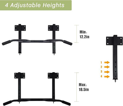 Wall Mounted Pull up Bar Multifunctional Chin up Bar Strength Training Pull-up Bar for Indoor Home Gym Fitness, Supports to 440 Lbs…