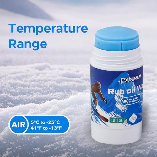 XCMAN Rub on Quick Wax for Ski/Snowboard/Nordic/Cross-Country with Easy cork applicator 70g, Universal Wax for Most Temperature, New Formula Snowboard Wax PFAS-free