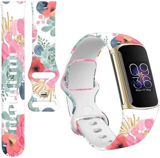 Compatible with Charge 6/Charge 5 WatchBands for Women Men,Elastic Adjustable Wristbands,Breathable Sport Band Soft Waterproof Health Tracker