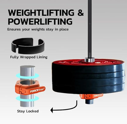 Barbell Clips (Pair), Barbell Clamps, Quick Release Olympic Barbell Clamps with Anti Slip TPR Grip, Barbell Collars for Secure Weightlifting & Powerlifting (Black) (NO MAG, Black)