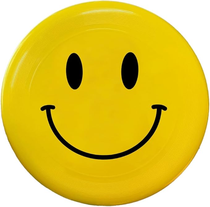 Smiley Flying Disc, 10.8”, Fun Outdoor Sport, Waterproof Beach Games, Ultimate Flying Disc, Safe Flyer Toy, Flying Disc for Kids & Adults, 175g