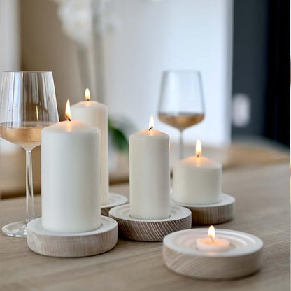 Set of 2 3x8 Inch White Pillar Candles, Dripless Unscented Solid Colored Large Cylinder Column Tall Candles for Home Backyard Gathering Dinner Table Emergency Power Outages - 90 Hour Burn Time