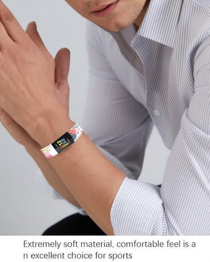 Compatible with Charge 6/Charge 5 WatchBands for Women Men,Elastic Adjustable Wristbands,Breathable Sport Band Soft Waterproof Health Tracker