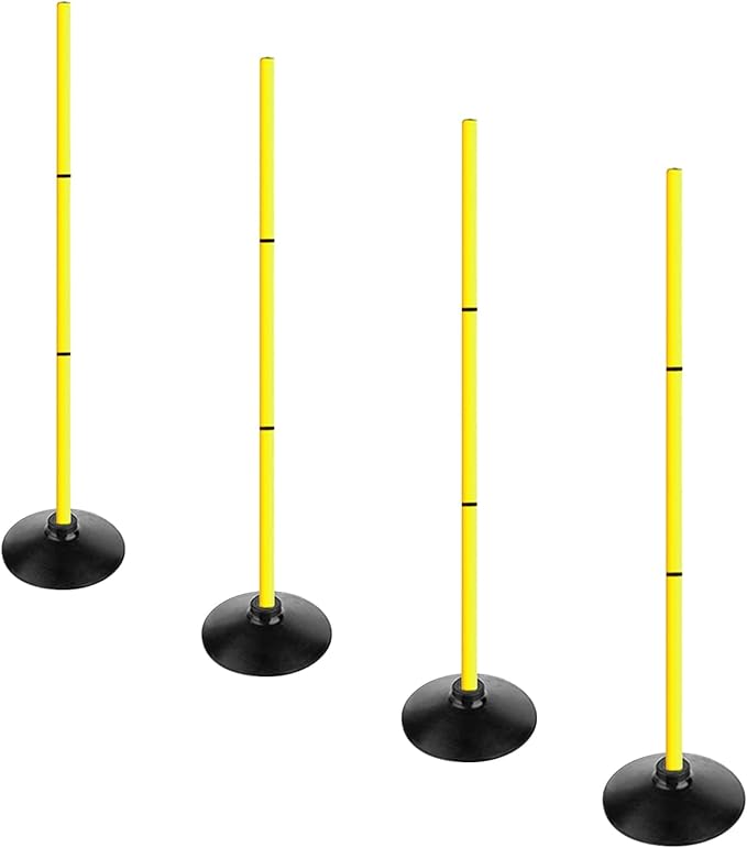 4FT Agility Poles Set Detachable Speed Training Poles Soccer Slalom Sticks with Agility Ladder and Cones