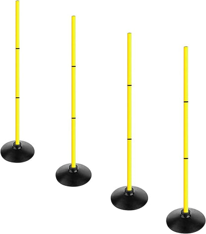 4FT Agility Poles Set Detachable Speed Training Poles Soccer Slalom Sticks with Agility Ladder and Cones