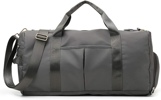 KARRESLY Sports Gym Bag for Women or Men Travel Duffel Bag with Wet Pocket and Shoes Compartment for Training Swim Yoga(Dark Grey)