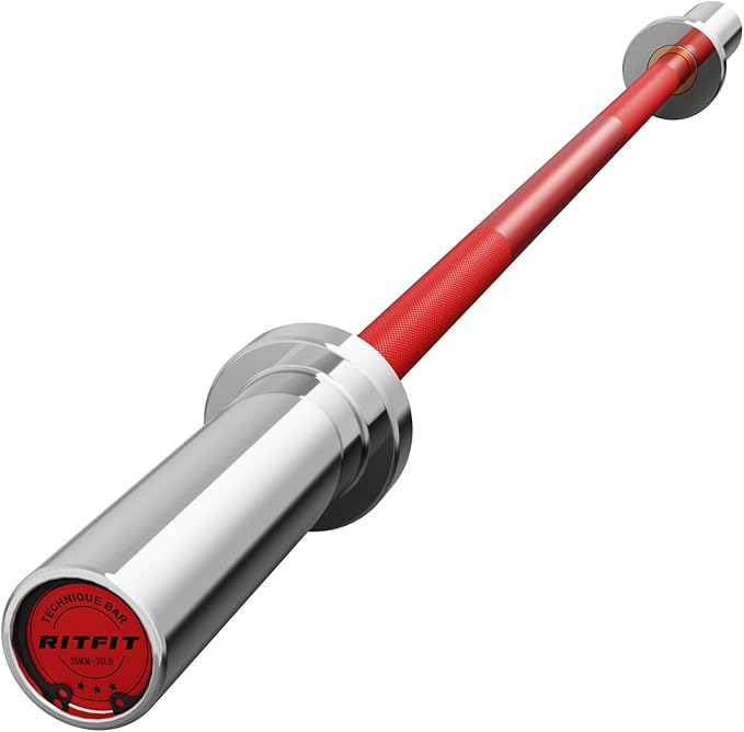 RITFIT Olympic Barbell 4ft/4.8ft/6ft - 2 Inch Weight Bar for Strength Training, Weightlifting, Squat, Deadlift, Bench Press, Curl, Overhead Press - 350lbs/500lbs Capacity