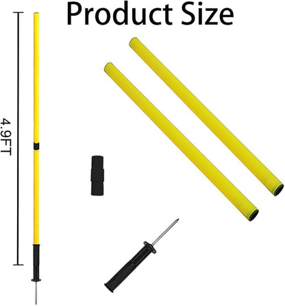 TNZMART Black Spring Agility Training Pole Set Soccer Plug-in Type Dribbling Pole Coaching Sticks for Sports, Traning, Warning